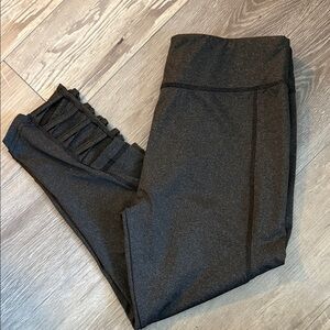 Amelia James Black Leggings with Side Ruffle Trim